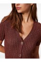 robe-marron-a-col-en-v-avec-fente