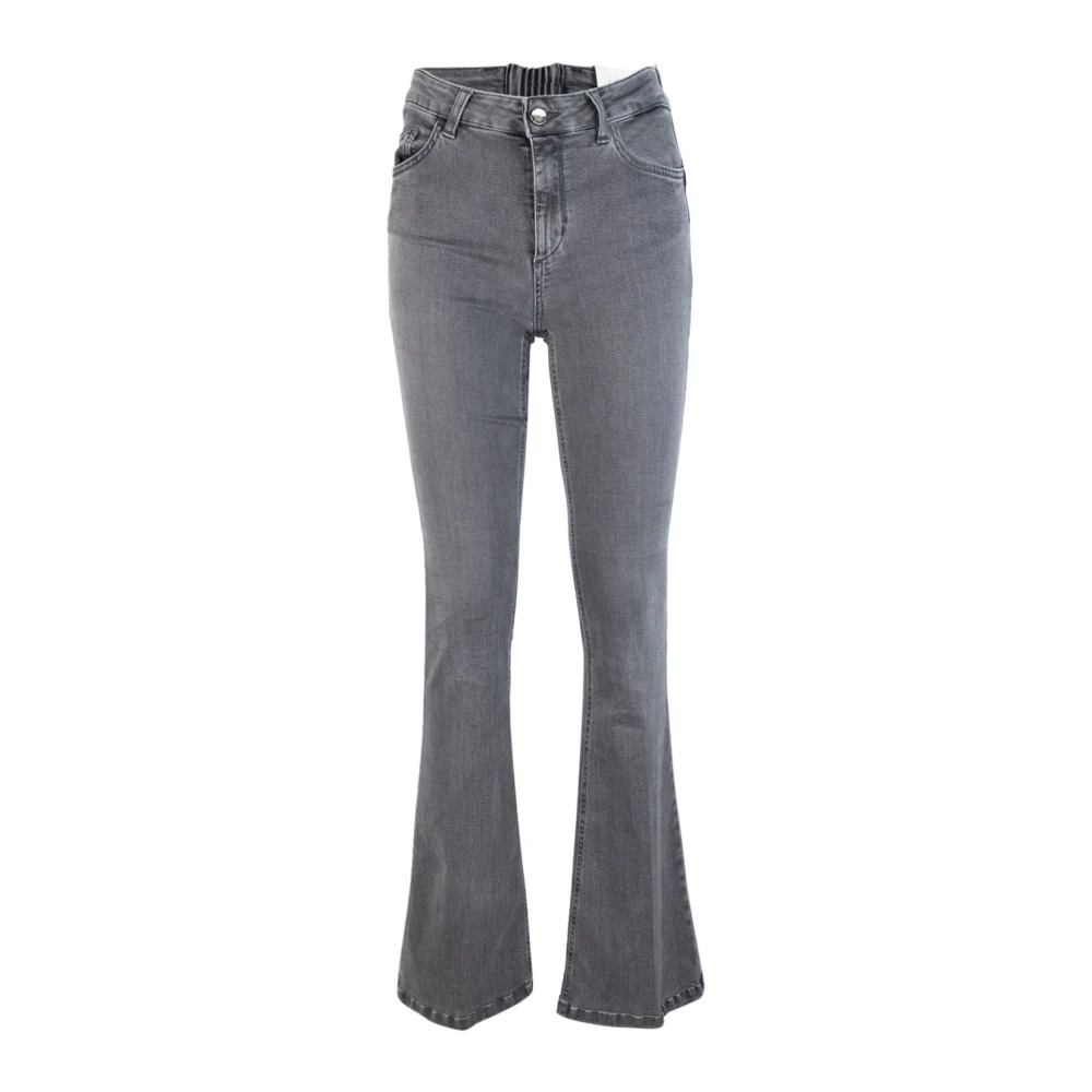 Flare denim jeans med stretch bomull