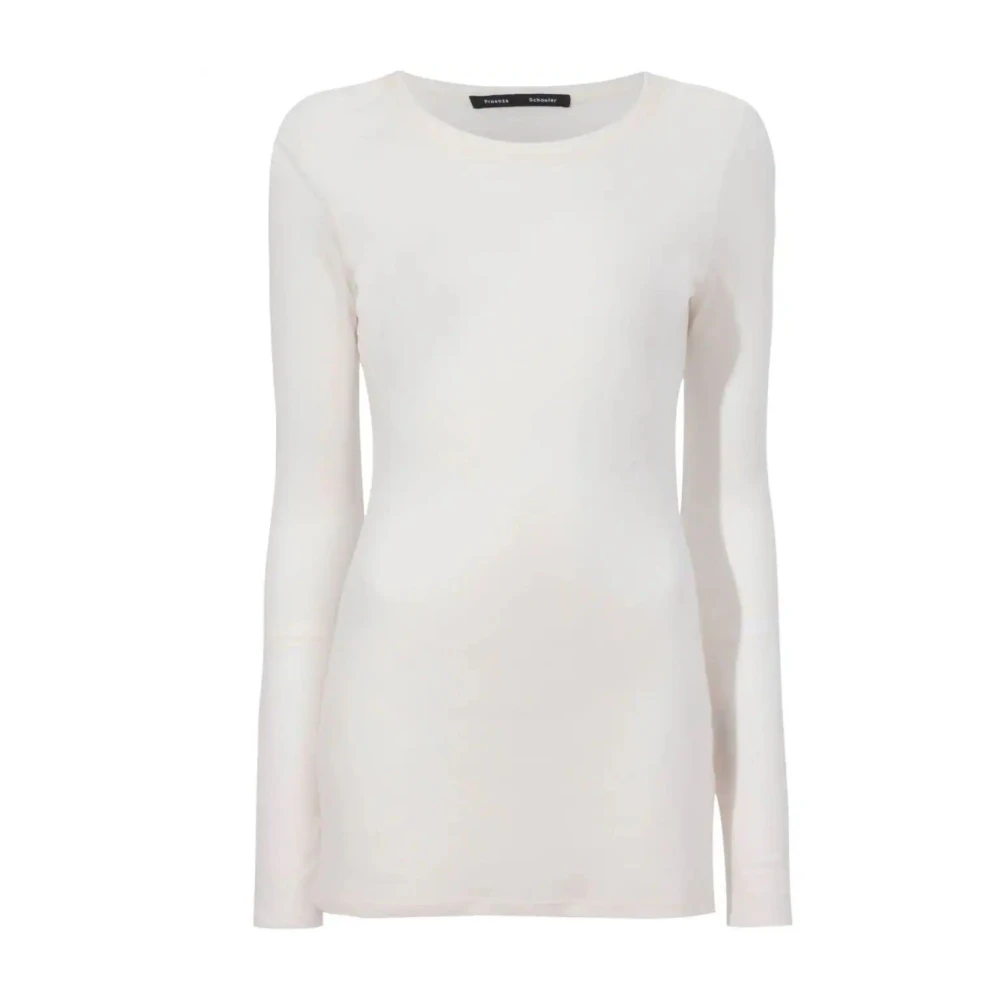 Proenza Schouler Doorschijnende Slub Jersey Kaiya Top White Dames