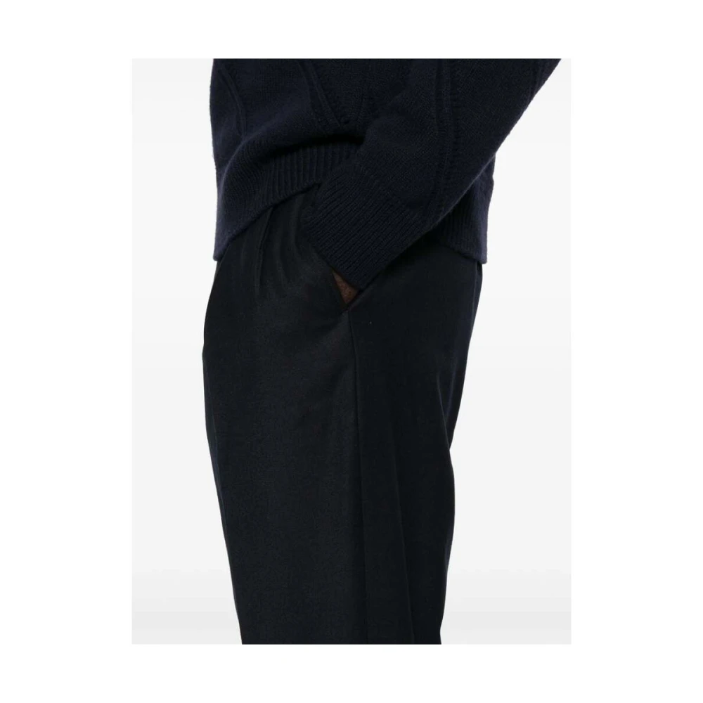 Briglia Navy Blauwe Wollen Broek Blue Heren