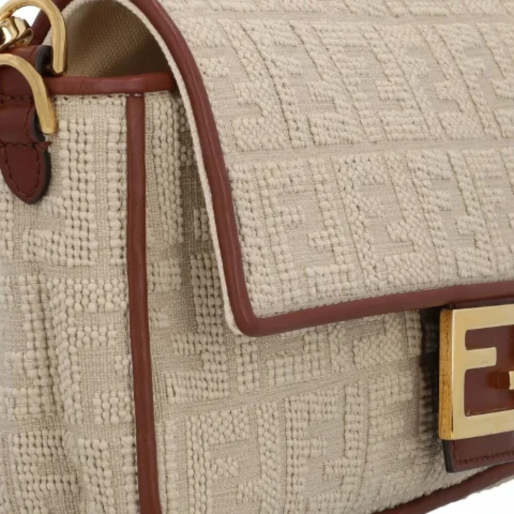 Fendi Vintage Pre-owned Leather crossbody-bags Beige Dames