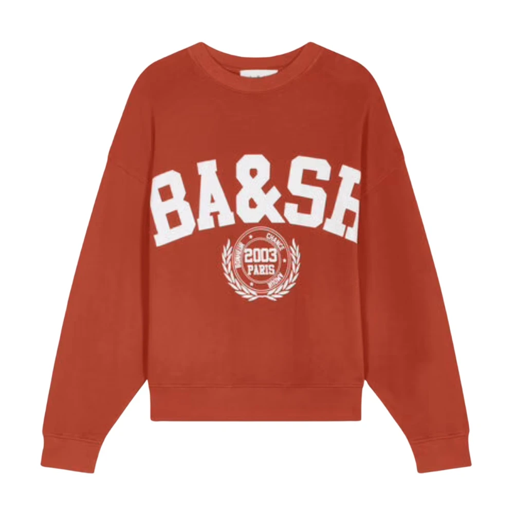 BA&SH Crop Sweatshirt American University Style Red Dames
