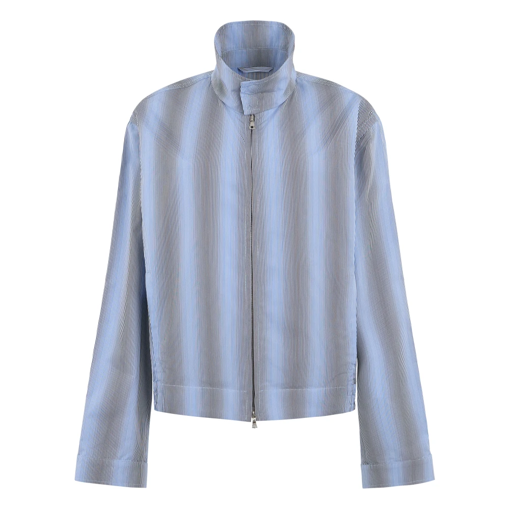 Dries Van Noten Uomo Blu - Giacca Zip-Up A Righe - Jackets - L - Immagine 3