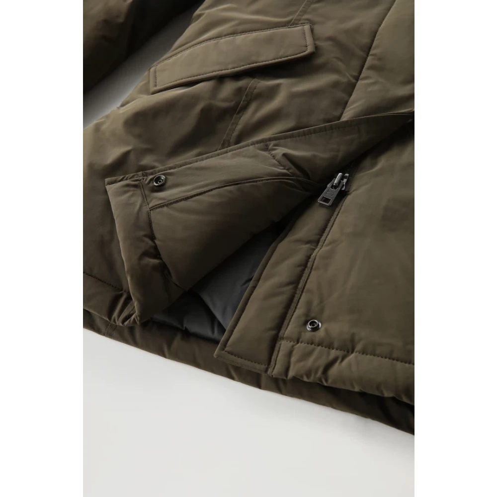 Woolrich Luxe Arctic Raccoon Parka Green Dames