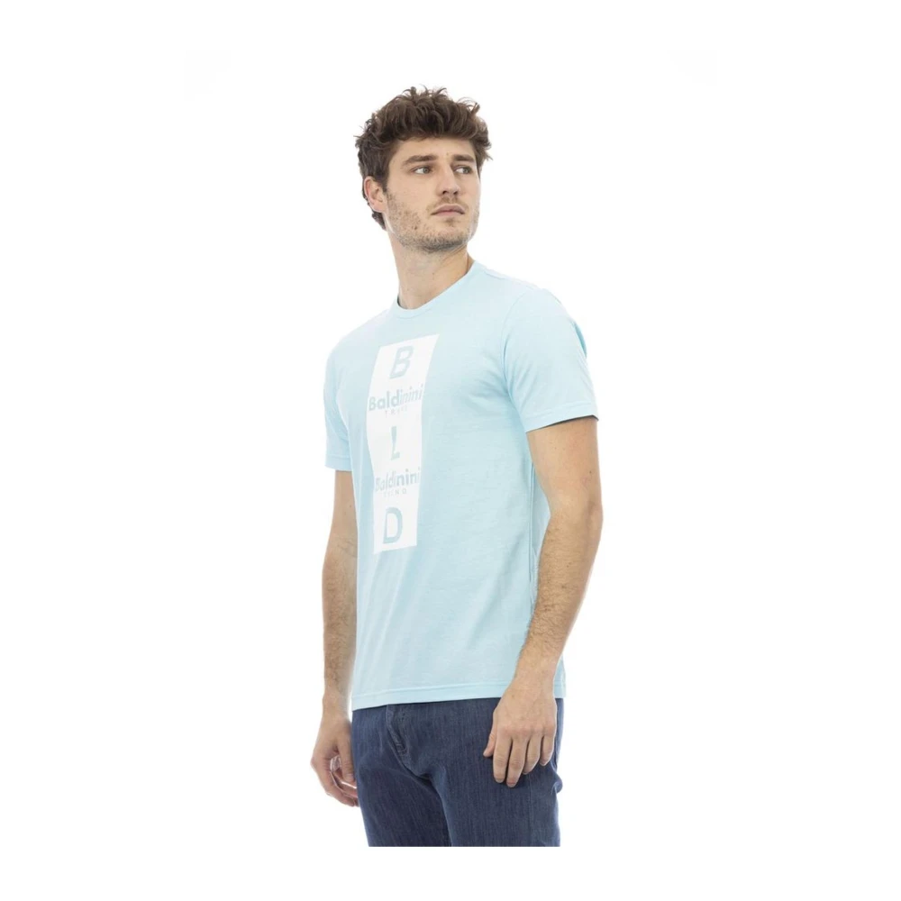 Baldinini Stijlvol Blauw T-shirt met Print op de Voorkant Blue Heren
