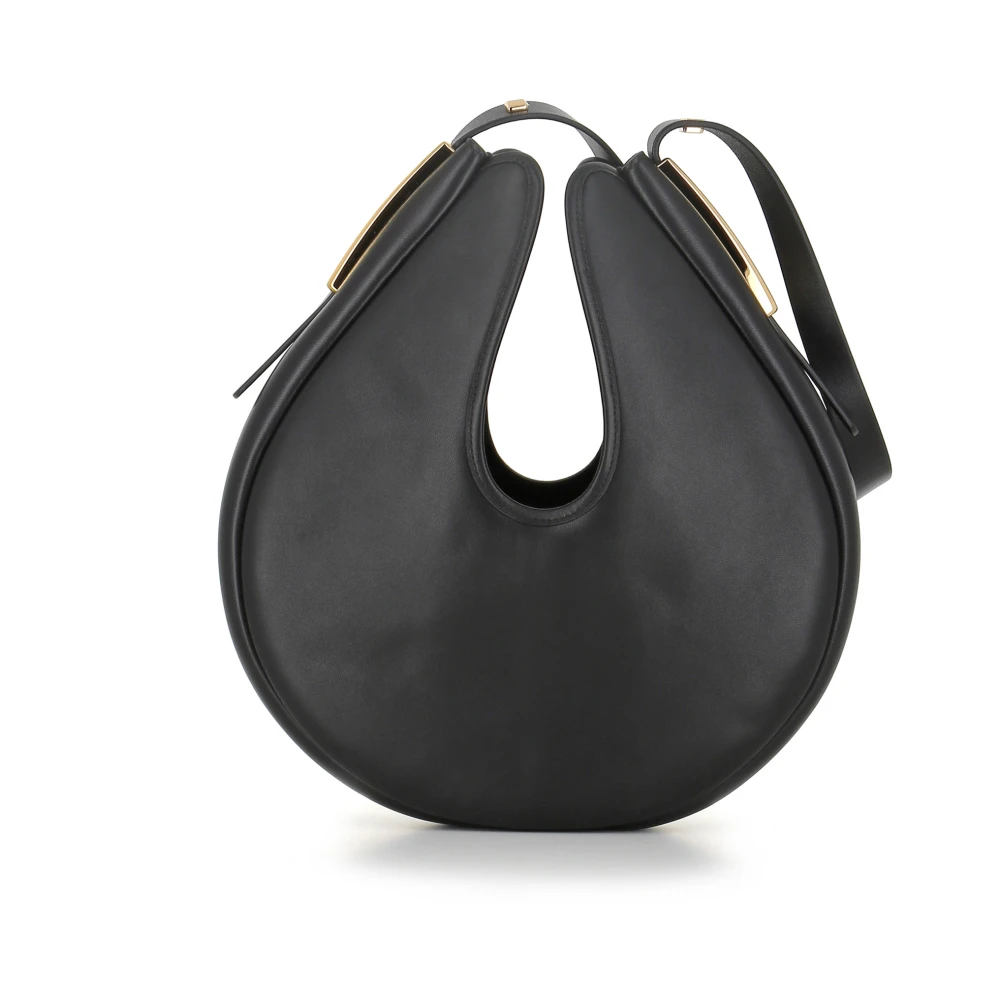 Lanvin Zwarte Leren Druppelvormige Tas Black Dames