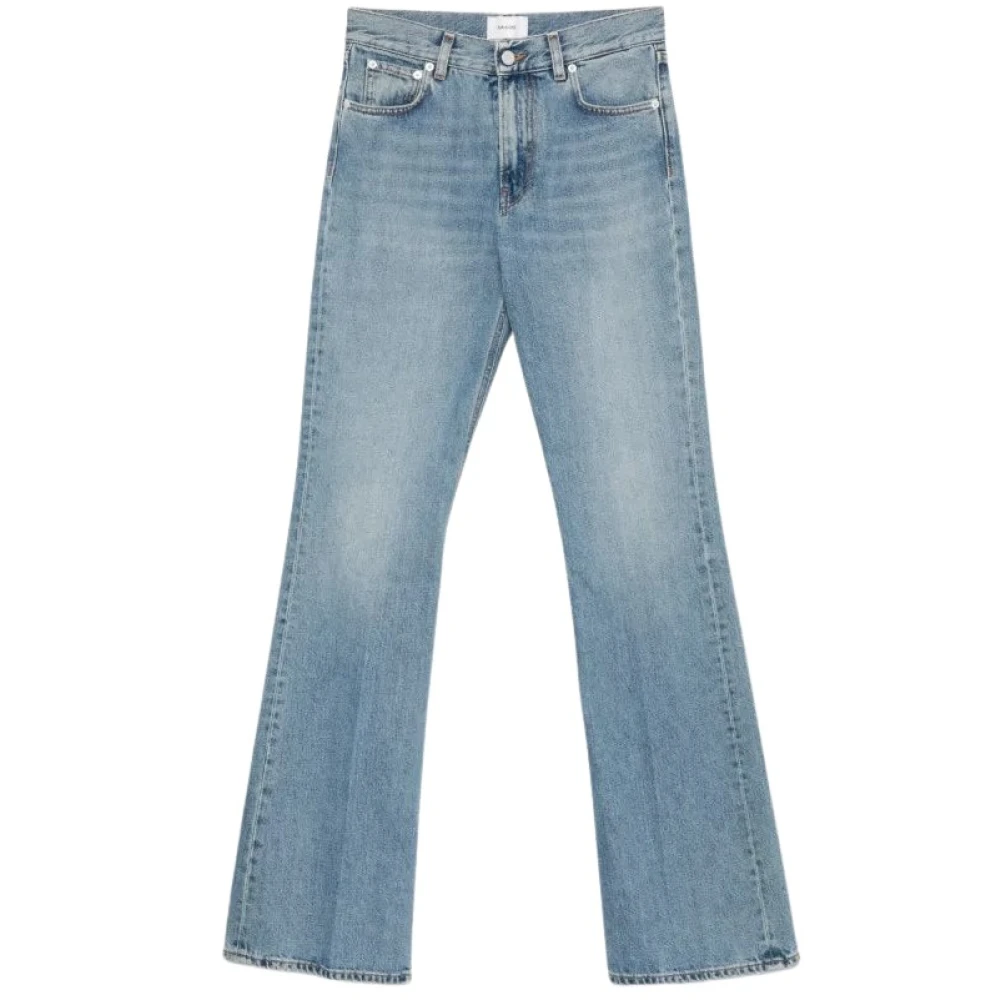Haikure Blue Flared High-Waist Jeans - Female - Straight Fit Jeans - W26 - Jeans