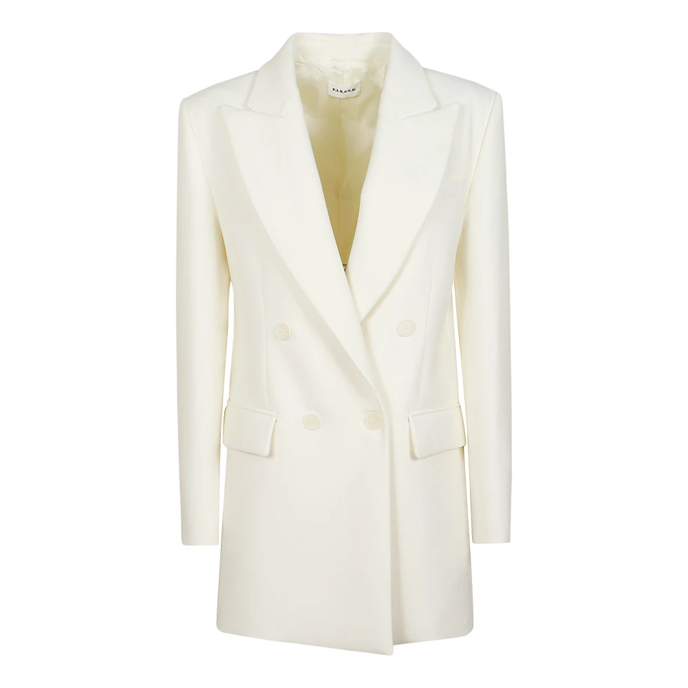 P.a.r.o.s.h. Dubbelbreasted wollen jas White Dames
