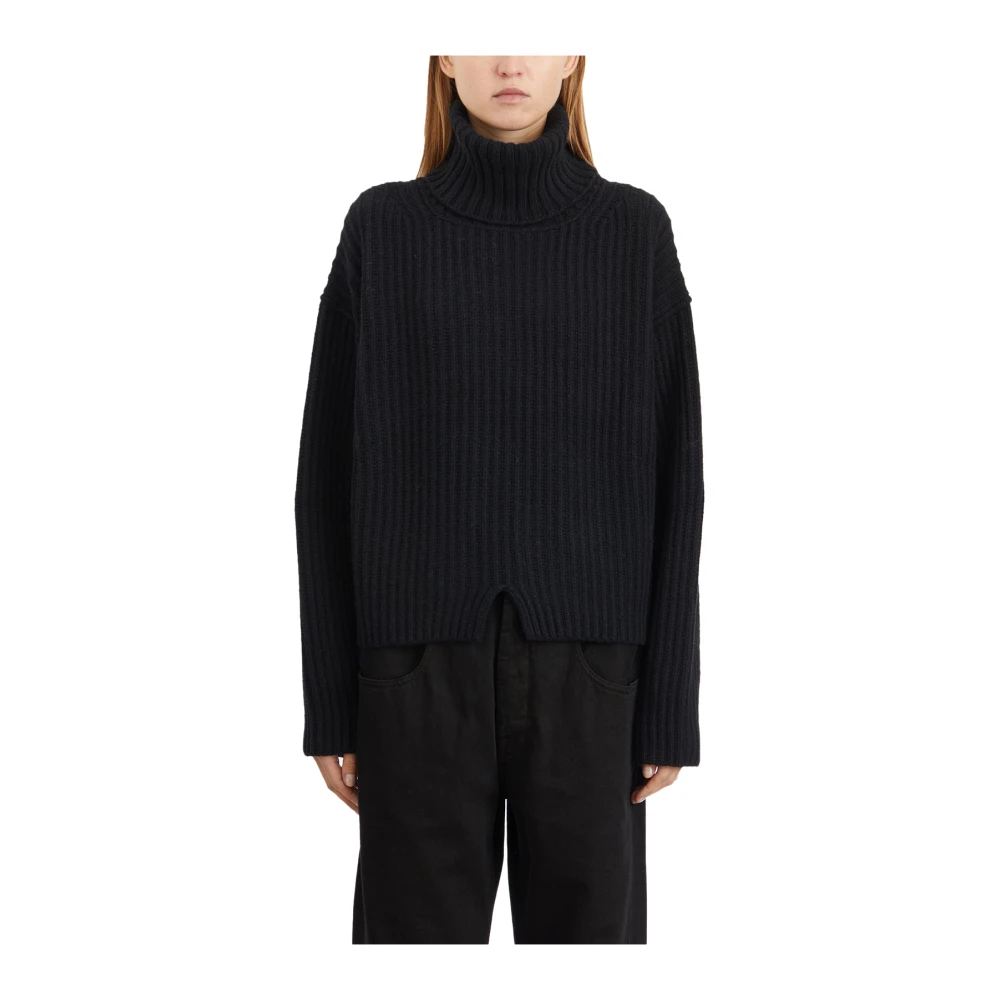 Isabel Benenato Kasjmier en wollen coltrui Black Dames