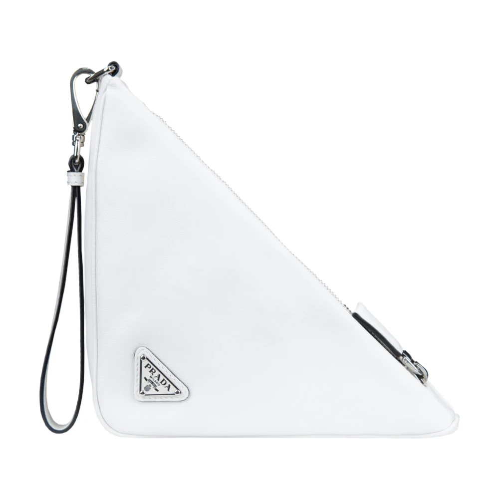Prada Leren handtas met rits White Dames