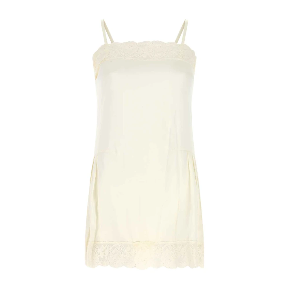 Maison Margiela Ivory Satin Mini Klänning White, Dam