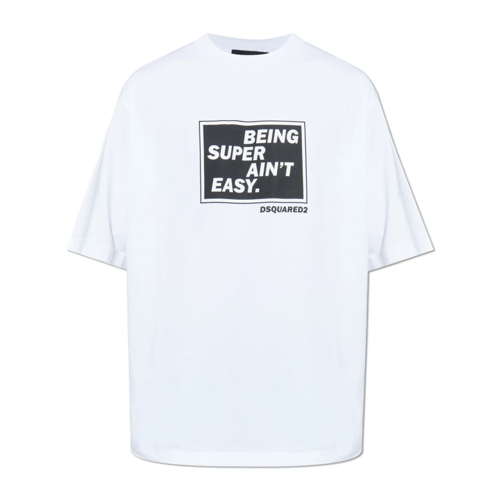 Dsquared2 Men's White T-Shirts, 2XL, T-Shirt With Logo