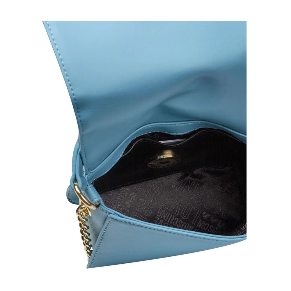 Love Moschino Blauwe Polyethyleen Handtas met Gouden Details Blue Dames