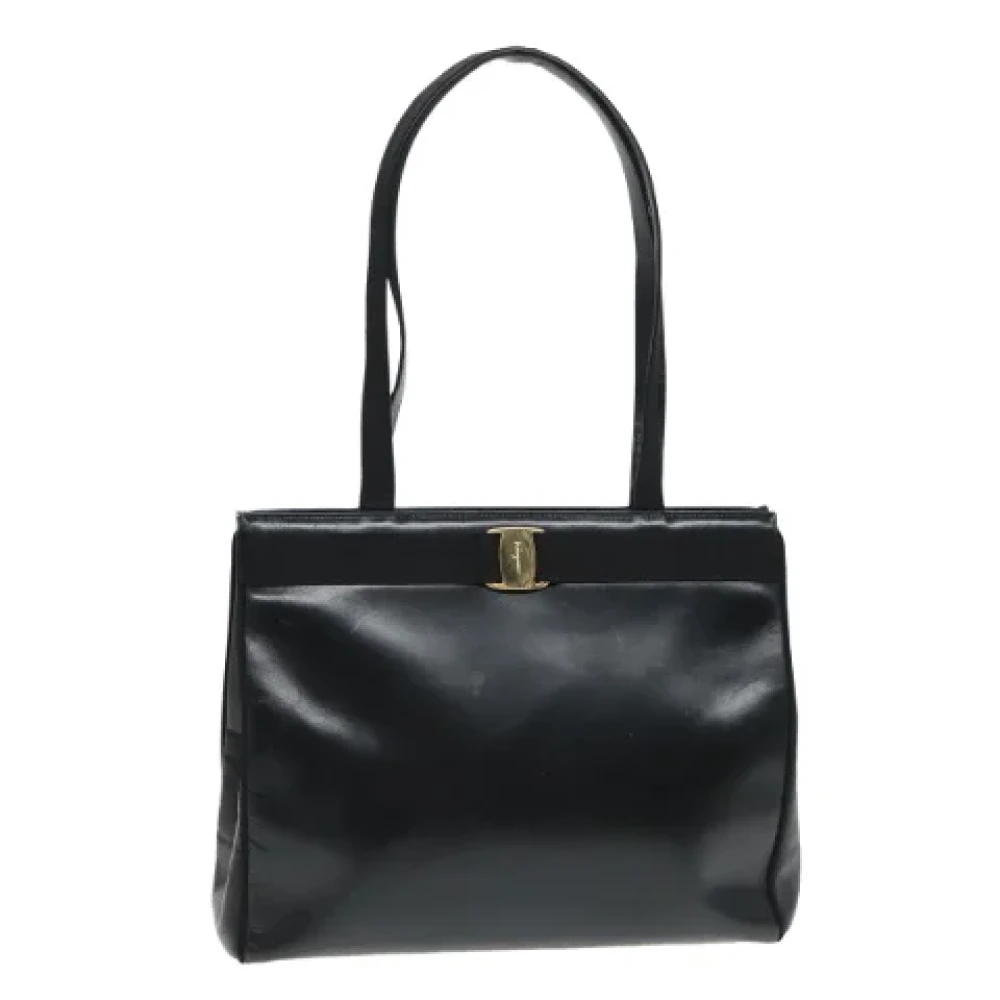 Salvatore Ferragamo Pre-owned Leather shoulder-bags Black Dames