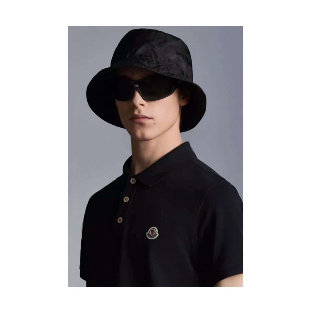 Moncler Polo T-shirt met logo Black Heren