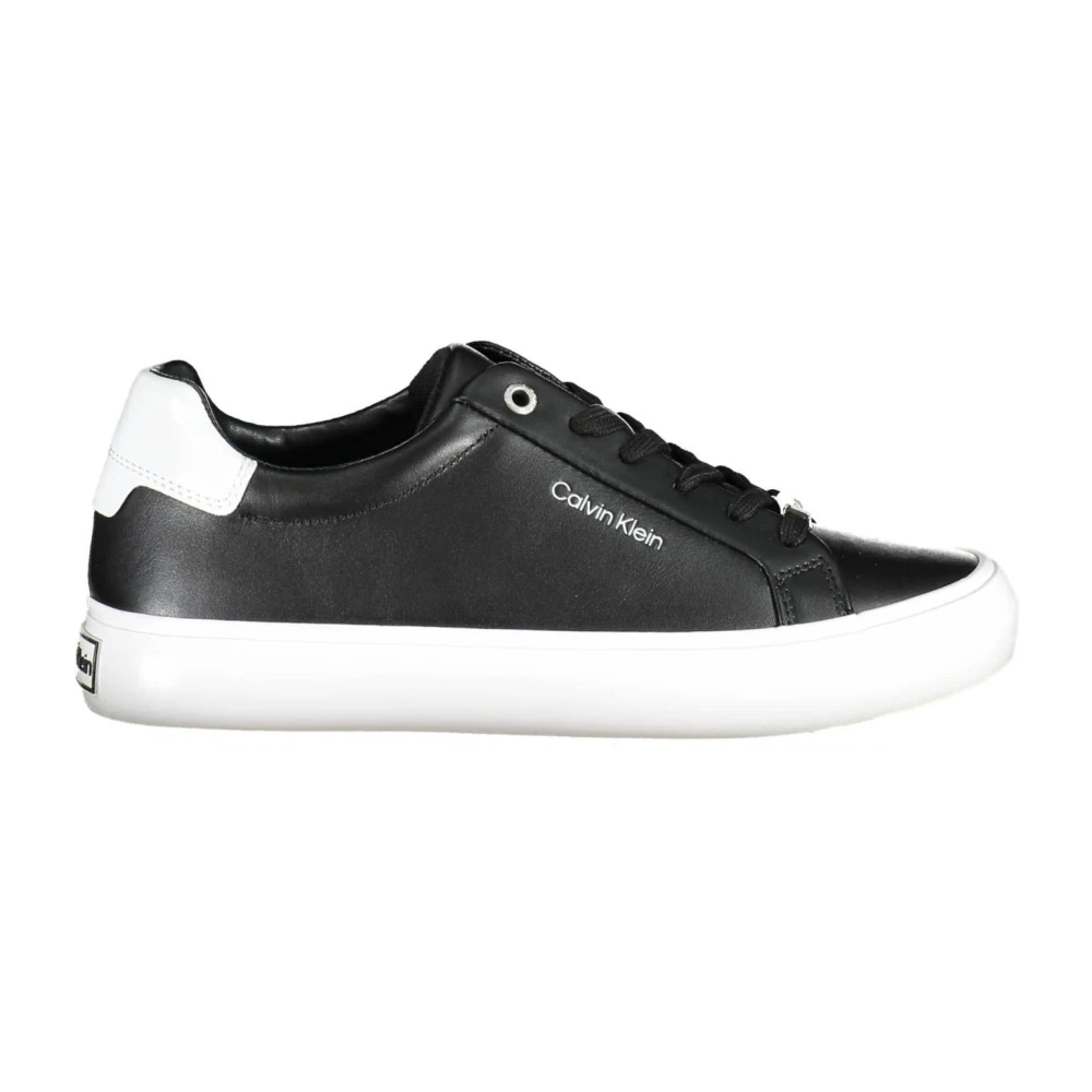 Calvin Klein Women's Black Nylon Sneaker With Contrasting Details And Logo Print