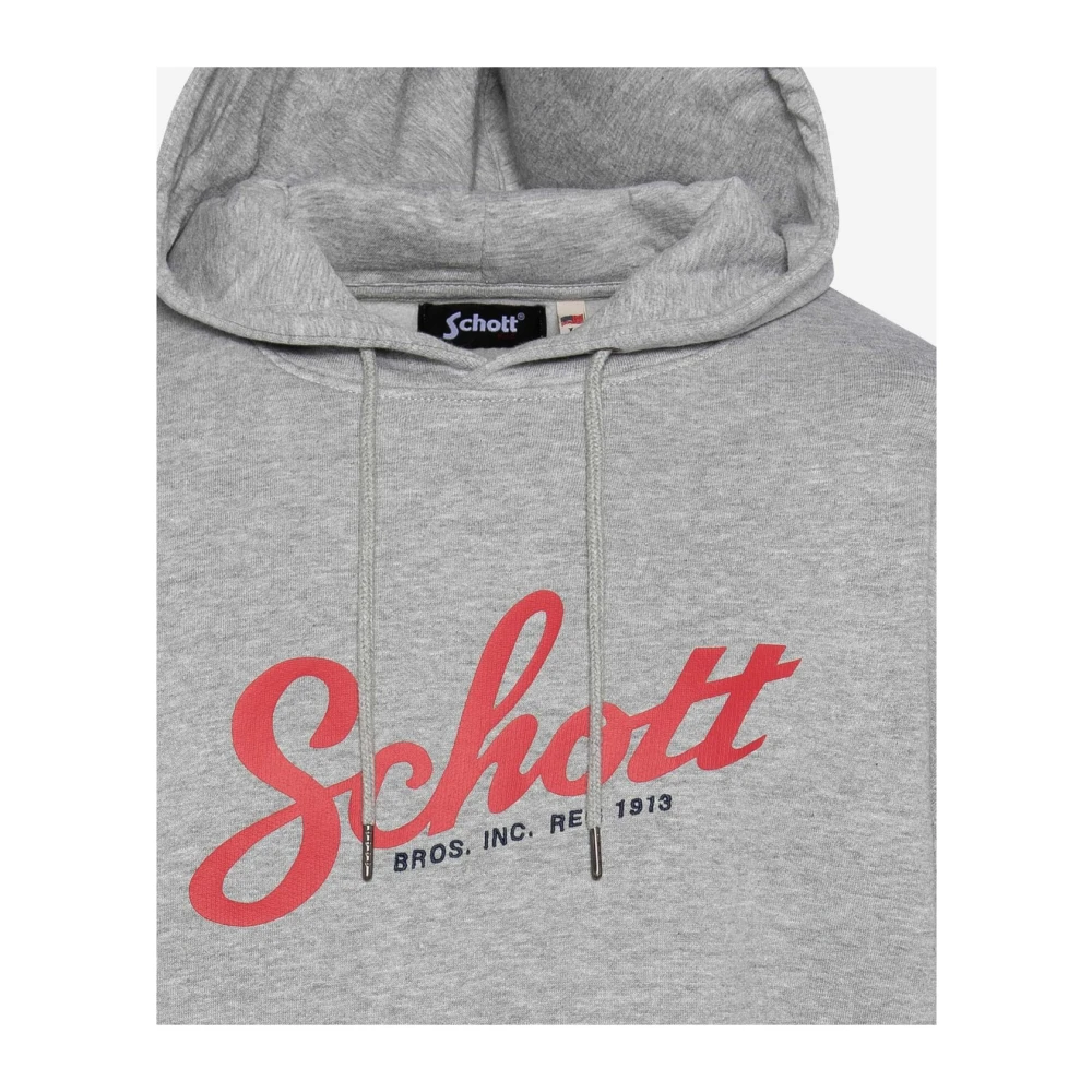 Schott NYC Hoodie Spencer Gray Heren