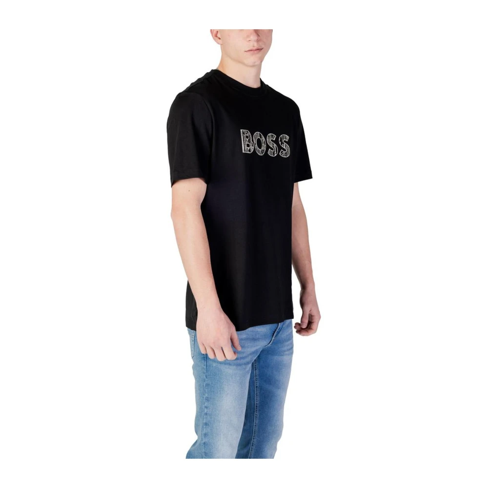 Hugo Boss Korte mouw katoenen T-shirt collectie Black Heren