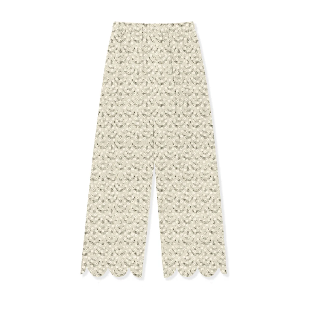 Mc2 Saint Barth Women's Beige Inez Trousers - Wide Trousers - S - Trousers