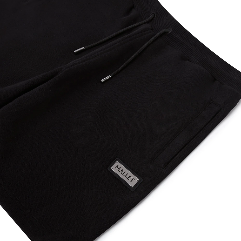 Mallet London Zwarte Plaque Shorts Comfort Stijl Black Heren