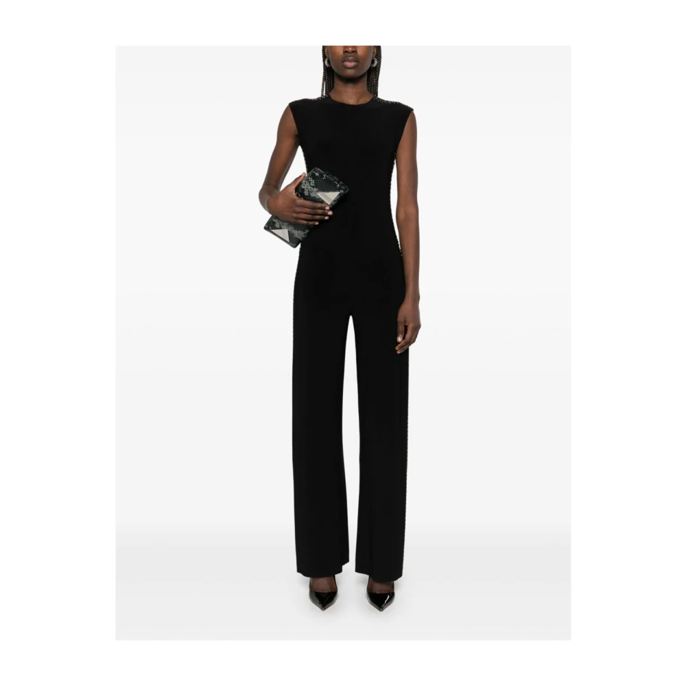 Norma Kamali Zwarte Mouwloze Ronde Hals Jurk Black Dames