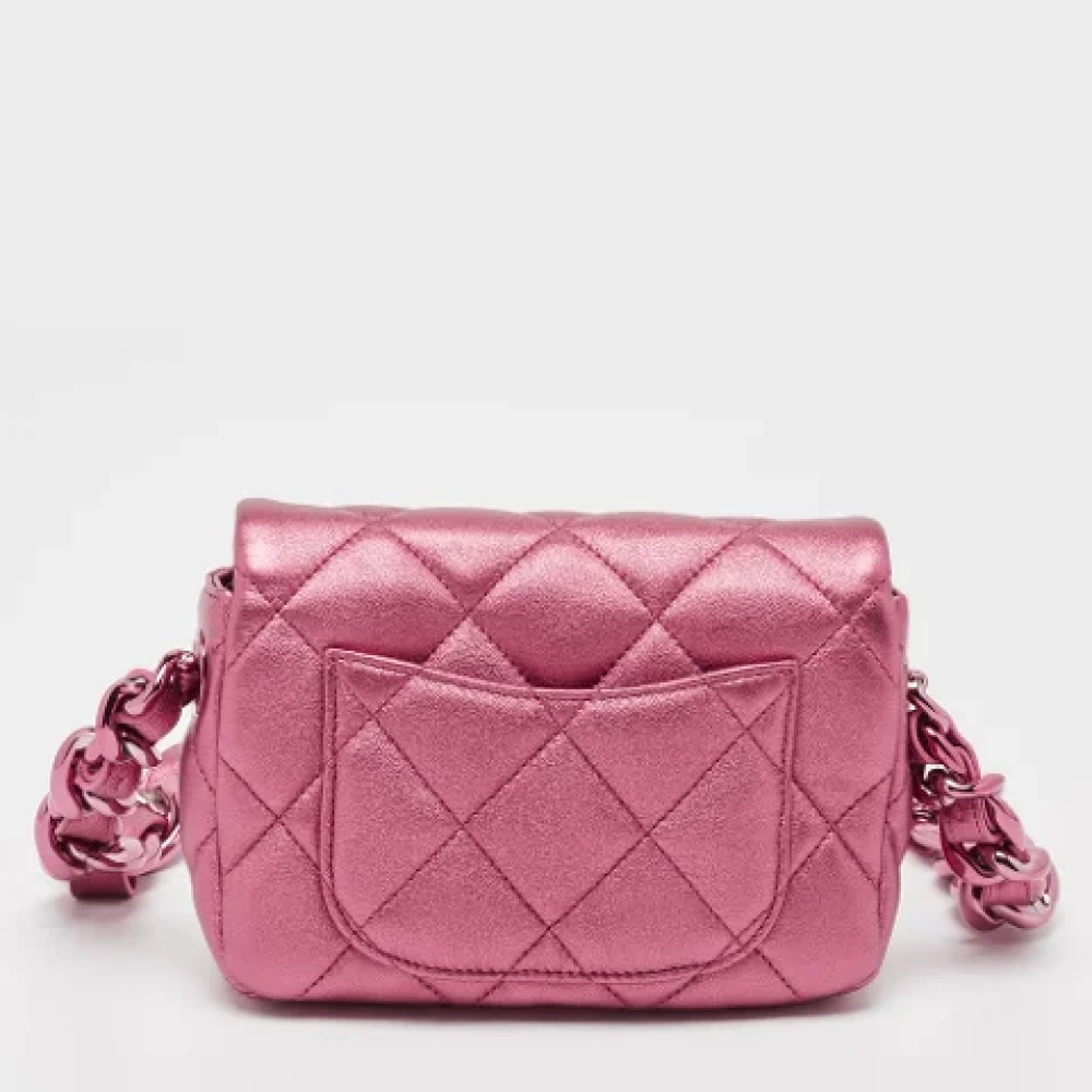 Chanel Vintage Pre-owned Leather chanel-bags Pink Dames