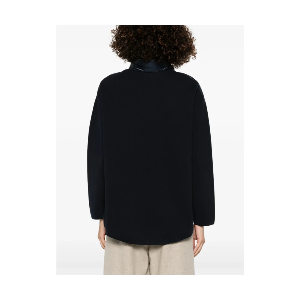 Herno Navy Blauwe Rits-Up Trekkoord Jas Blue Dames