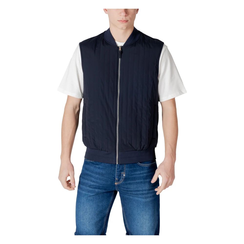 Antony Morato Blauwe Mouwloze Gilet met Rits Blue Heren