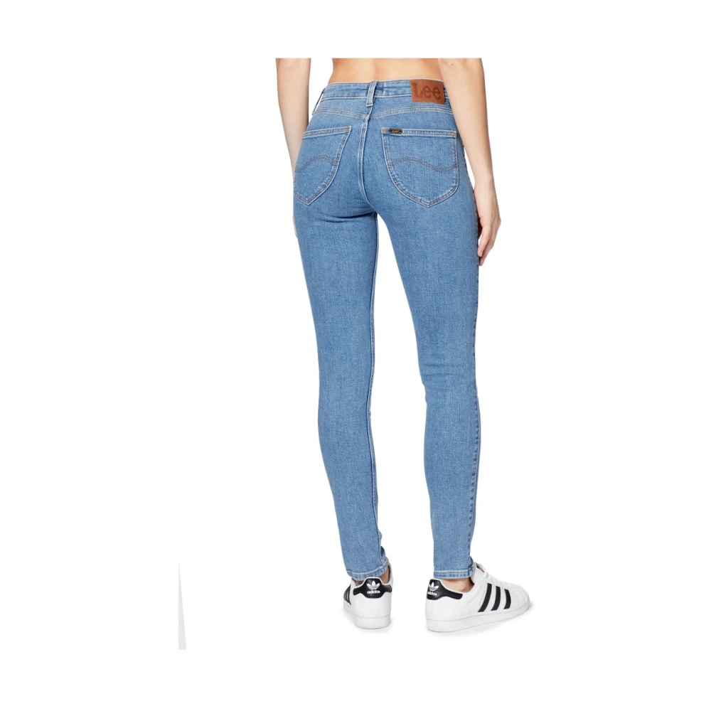 Lee Donkere Wassing Skinny Fit Jeans met Logo Blue Dames