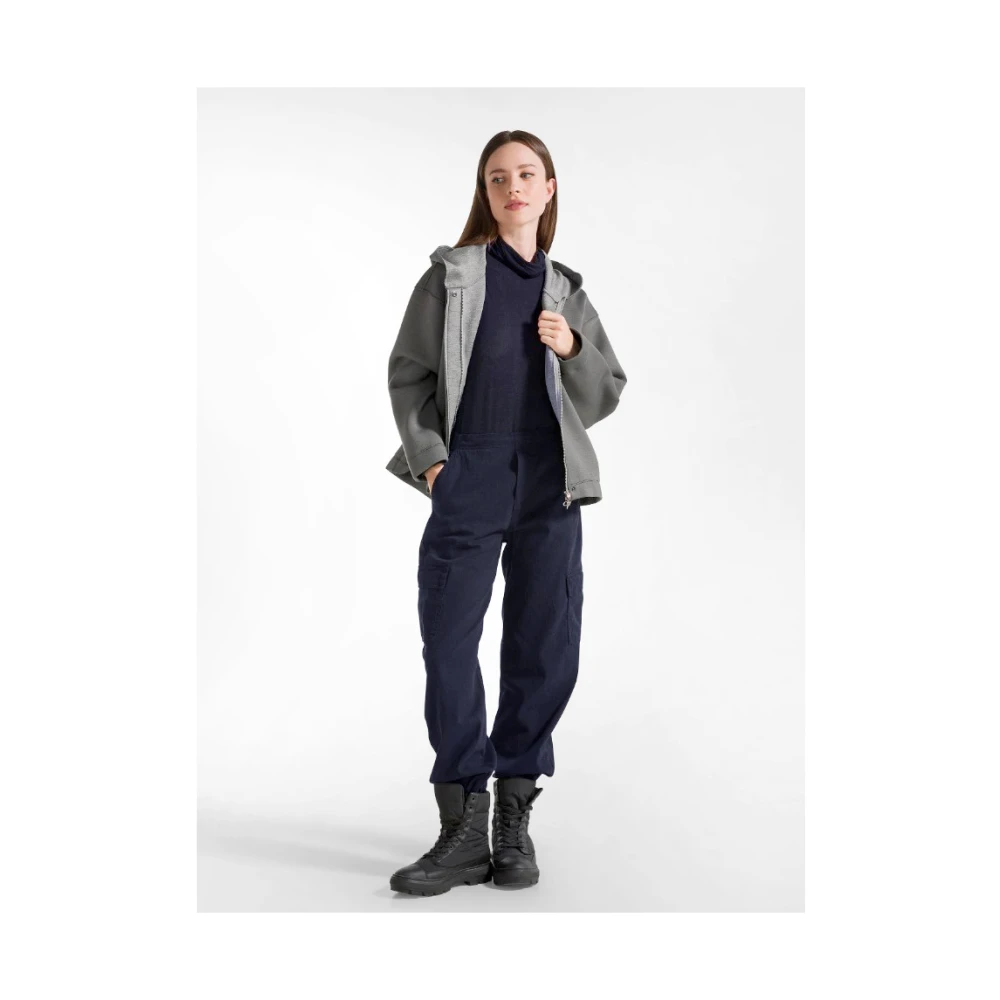 Deha Blauwe Stretch Katoenen Broek Blue Dames