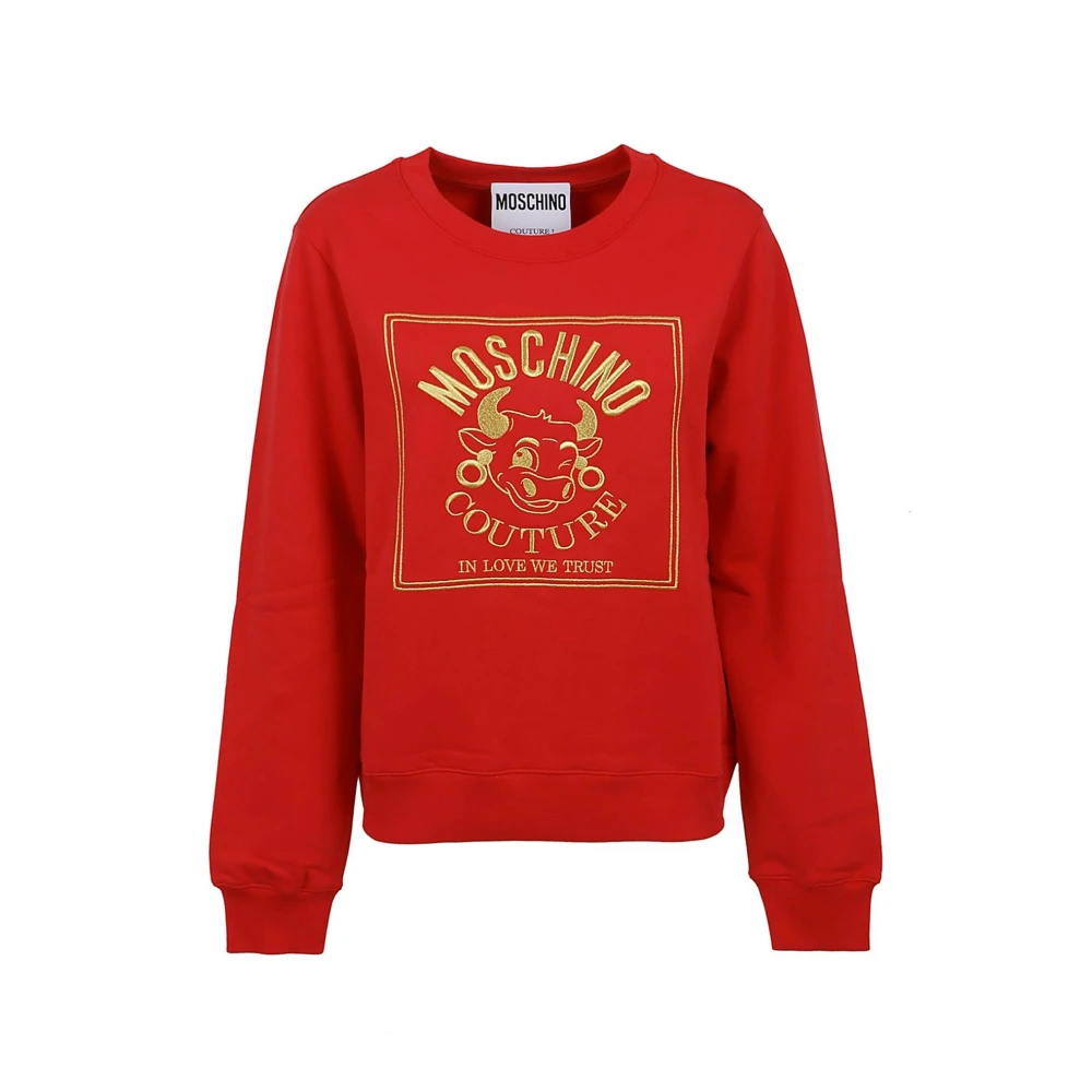 Moschino Rode Logo Sweatshirt voor Dames Red Dames
