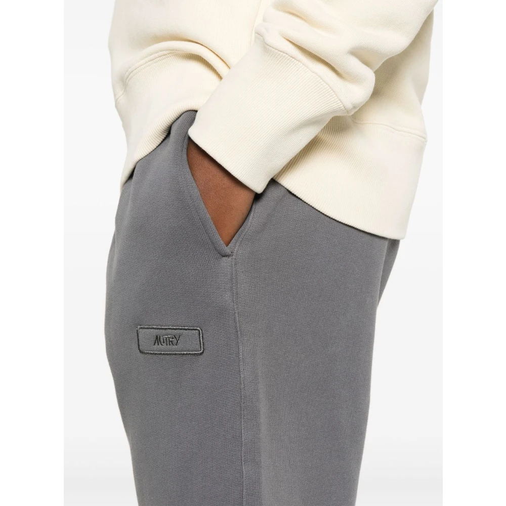 Autry Grijze katoenen joggingbroek met logo-borduring Gray Dames