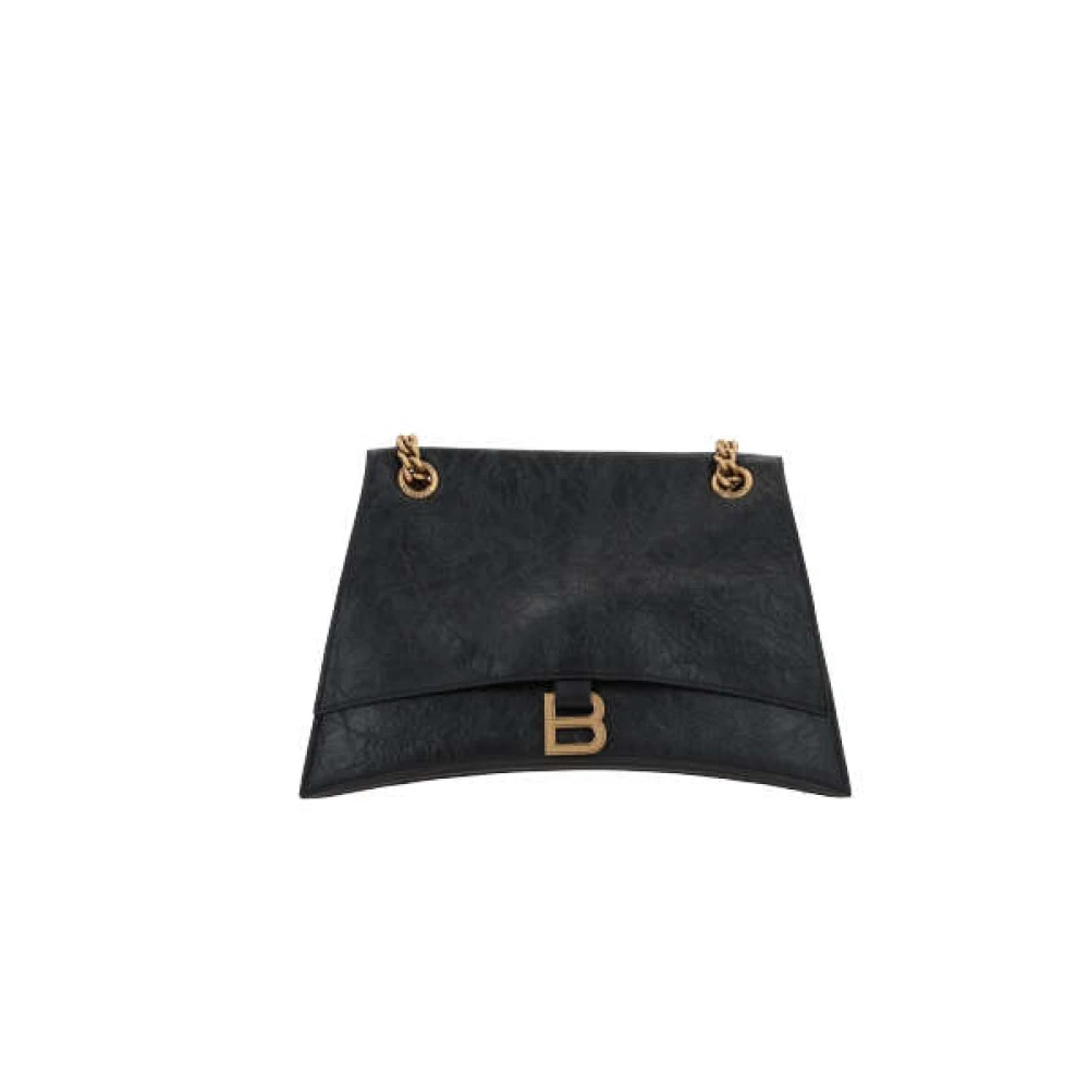 Balenciaga Crush Medium Chain Bag Black Dames