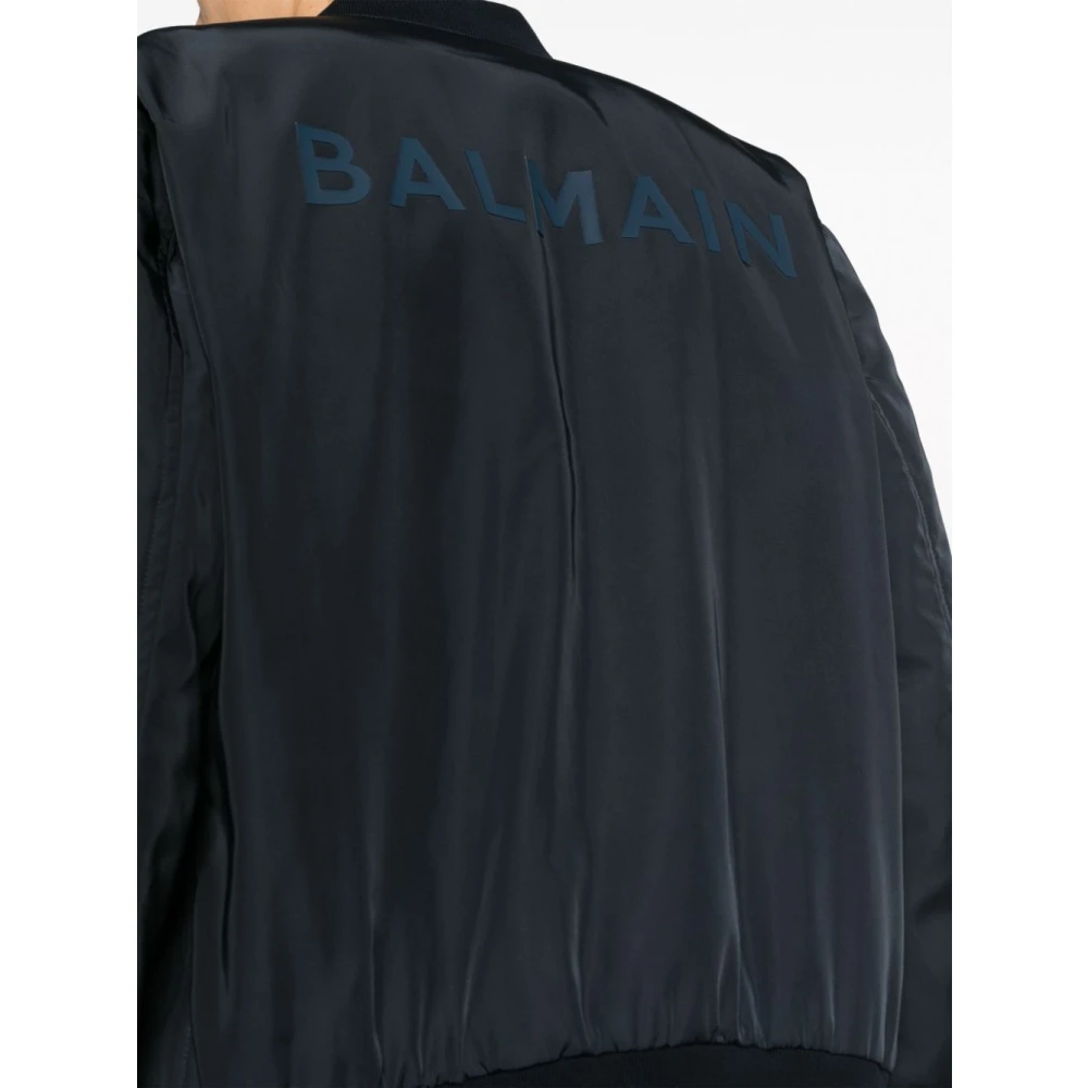 Balmain Blauwe Parka Jas voor Heren Blue Heren