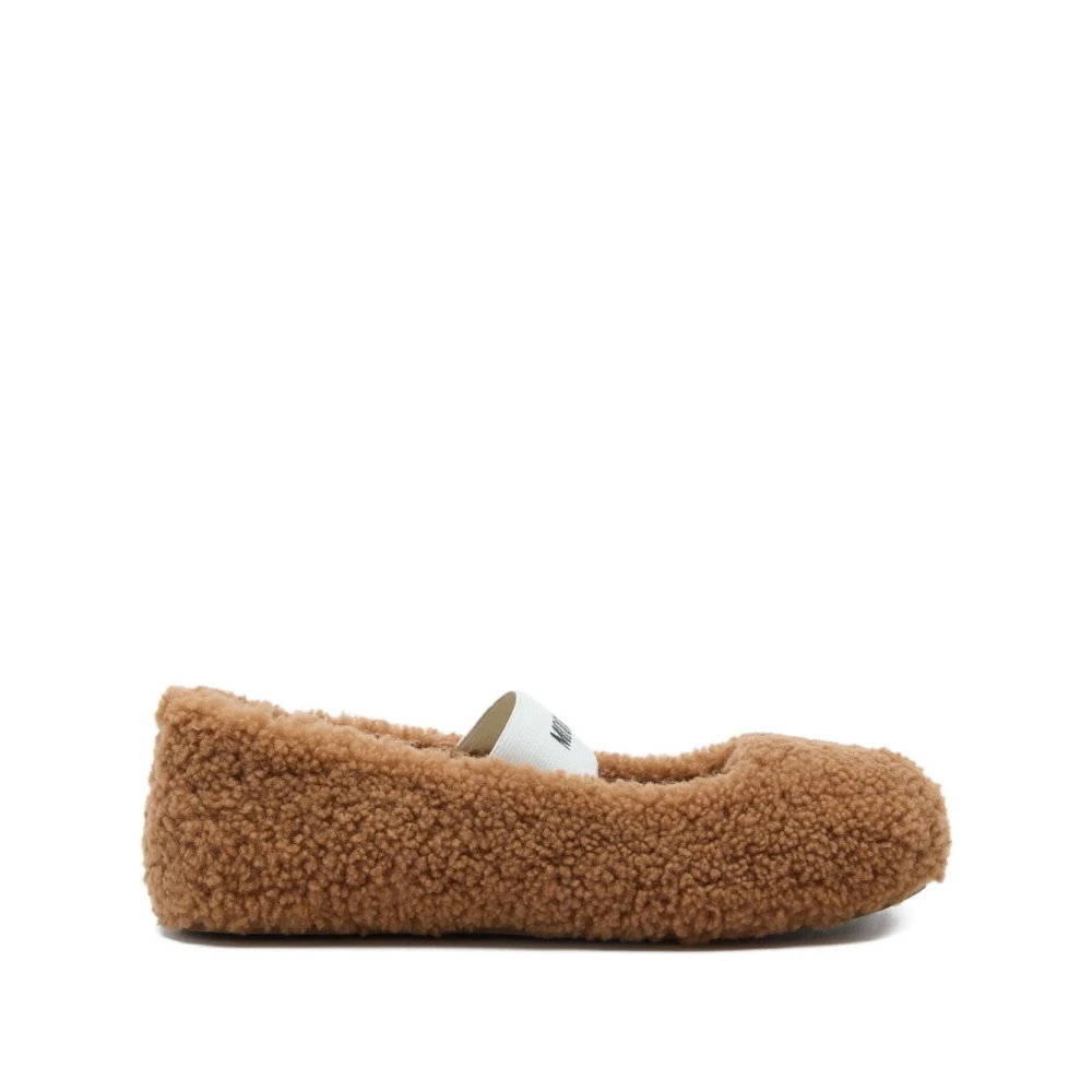 Moon Boot Shearling Ballerina - Female - Ballerina Shoes - Brown - 7 Uk - Shoes