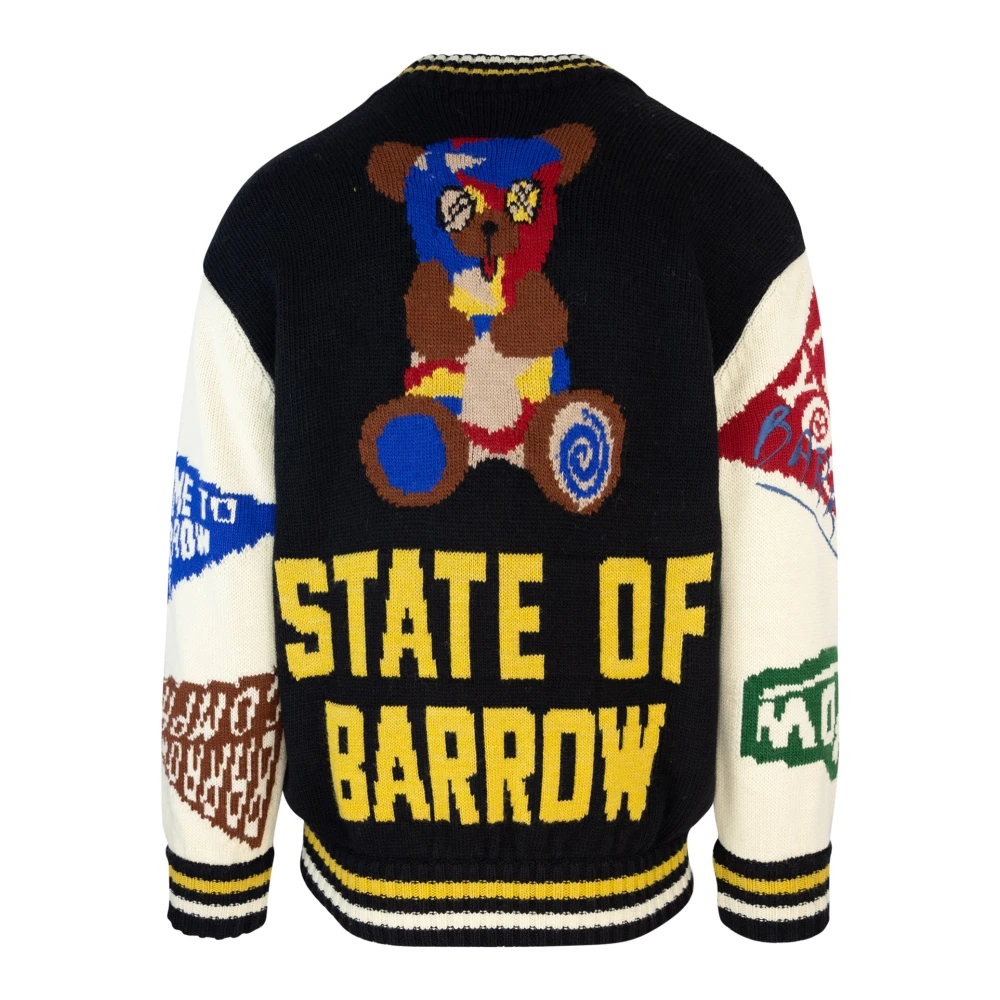 Barrow Zwarte Varsity Jack met Grafische Inzetstukken Black Heren
