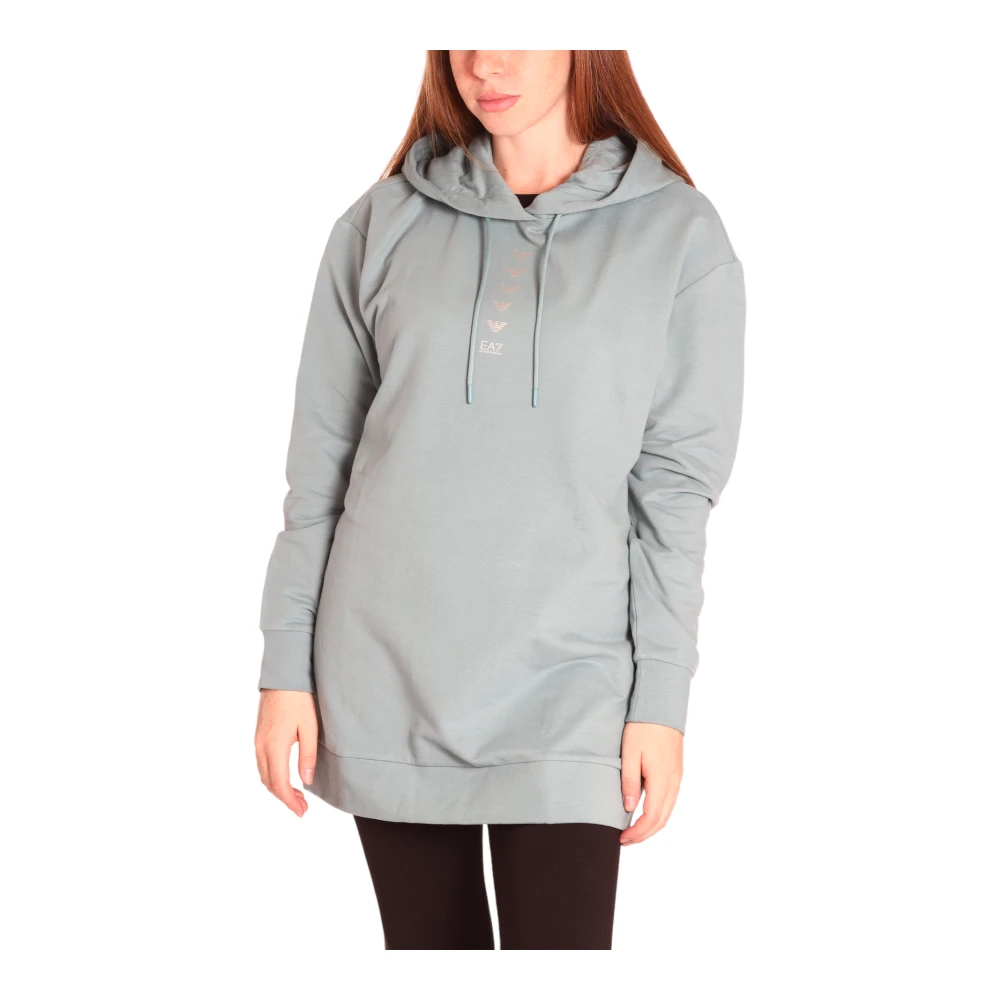 Emporio Armani EA7 Hoodie met Logo Detail Gray Dames