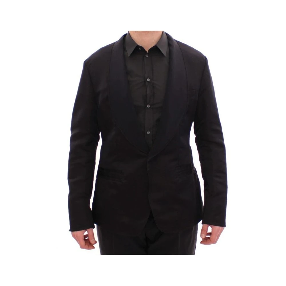 Dolce & Gabbana Men's Black Single Breasted Silk Blazer