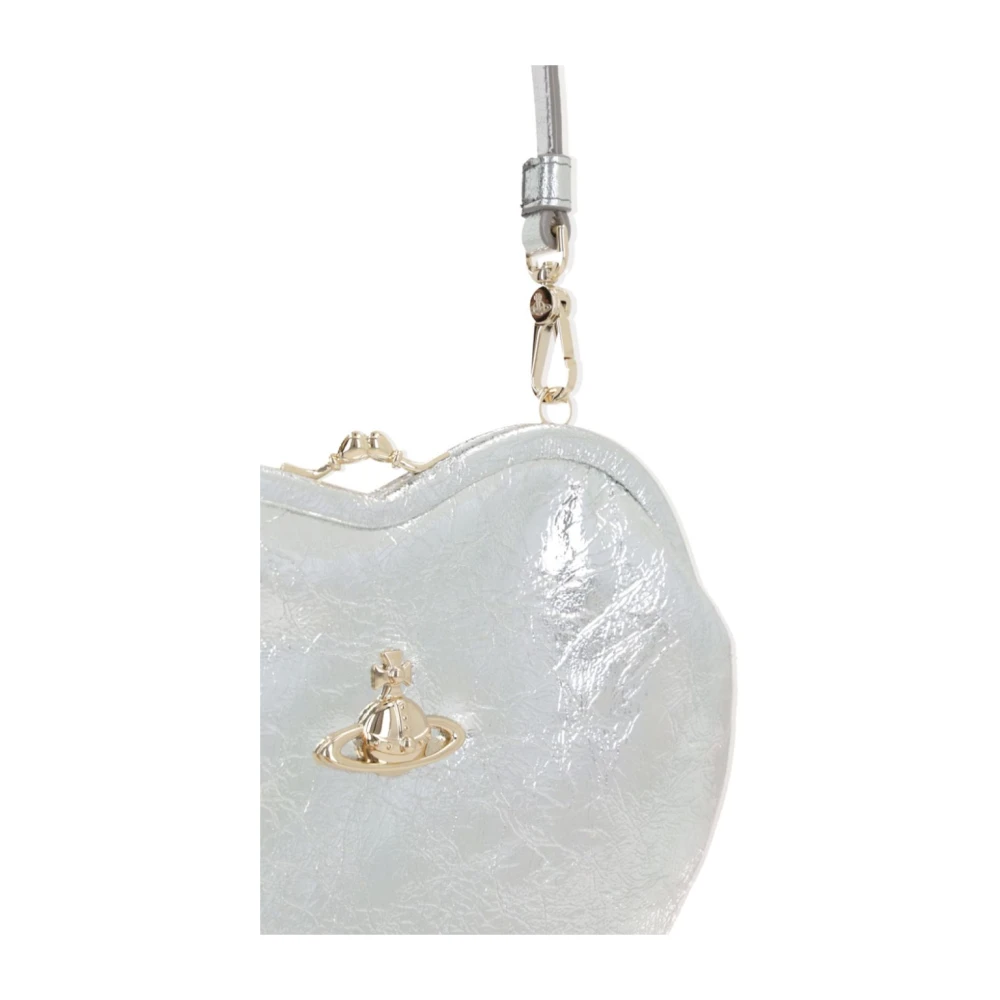 Vivienne Westwood Zilverkleurige Clutch Tas met Orb Detail Gray Dames