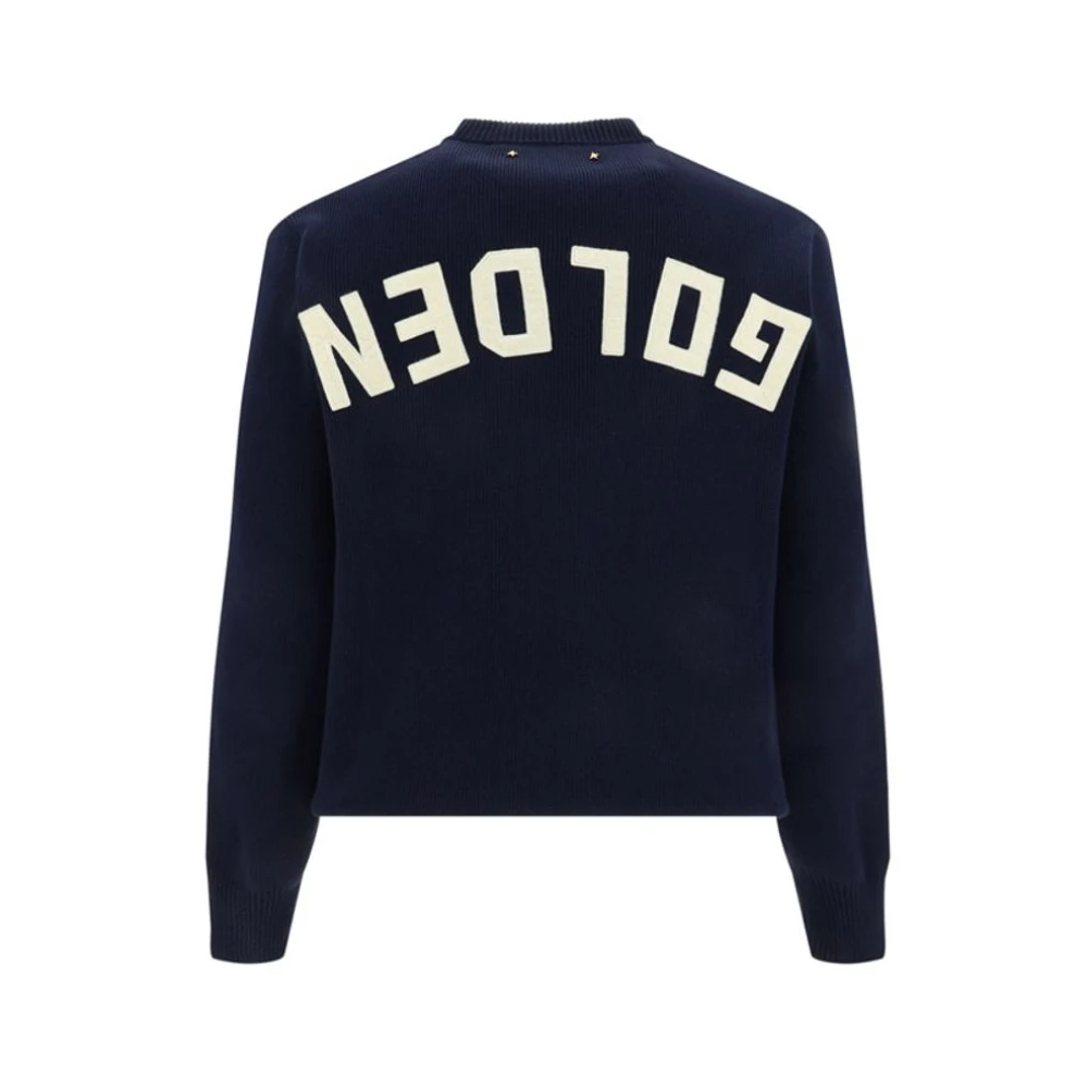 Golden Goose Geribbelde Monogram Trui Blue Heren