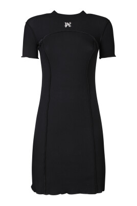 black-dress-with-embroidered-logo