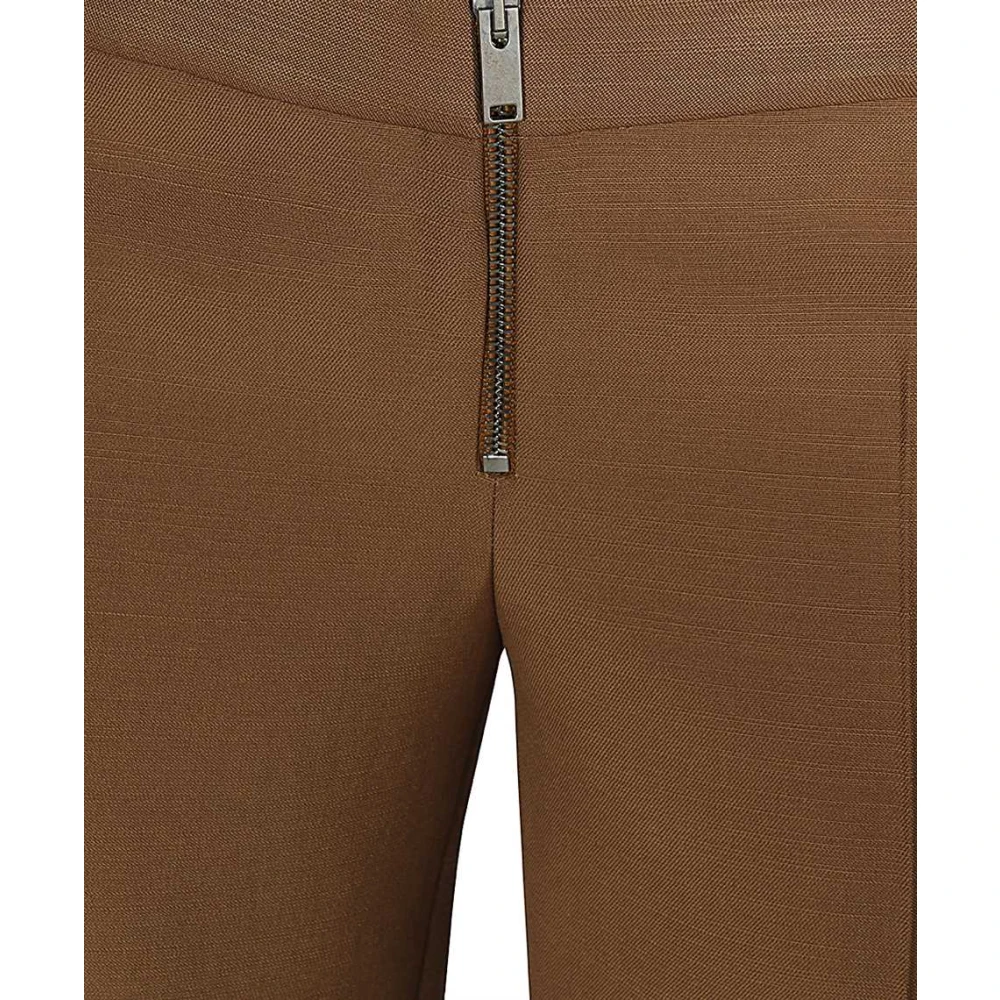 Stella Mccartney Wollen broek met voorritsen Brown Dames