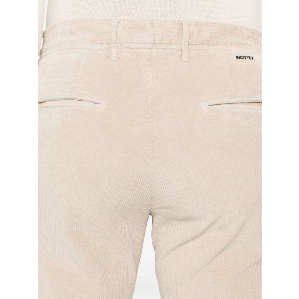 Incotex Beige Corduroy Broek Beige Heren