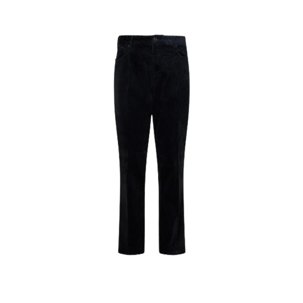 Emporio Armani Blauwe Fluwelen 5-Pocket Broek Blue Heren