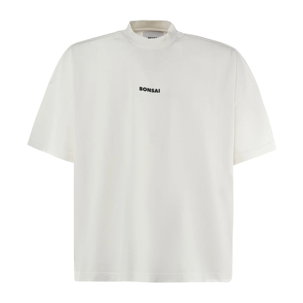 Bonsai Witte Katoenen T-shirt met Logo White Heren