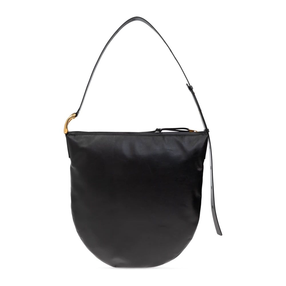 Jil Sander Schoudertas Moon Medium Black Dames
