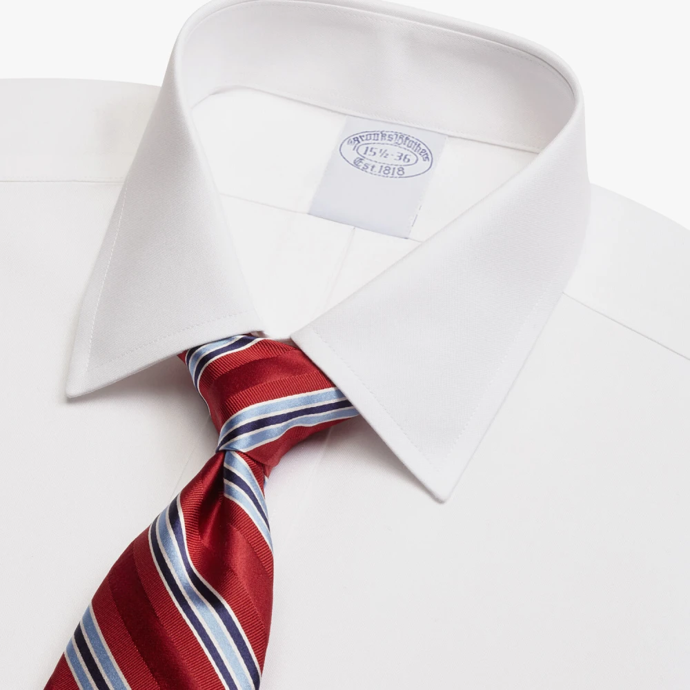 Brooks Brothers Blauw Slim Fit Non-Iron Stretch Katoenen Overhemd met Ainsley Kraag Blue Heren