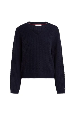 Soft Wool AO Cable V Stickad Tröja