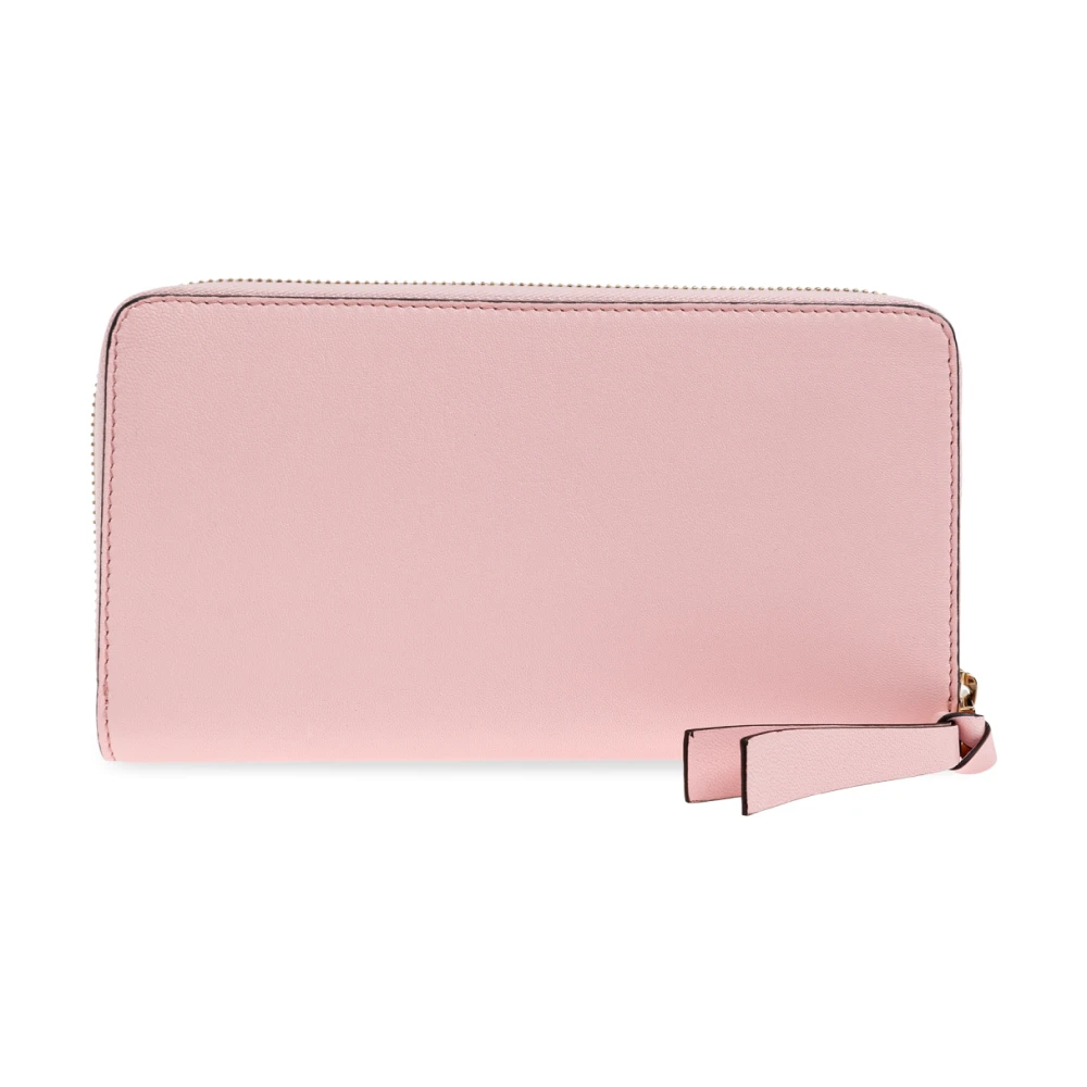 Versace Leren portemonnee met logo Pink Dames