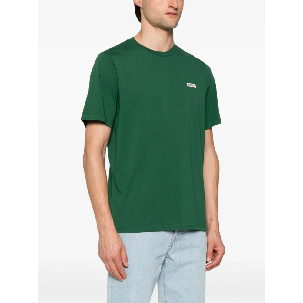 Autry Groene T-shirts en Polos met Logoed Patch Green Heren